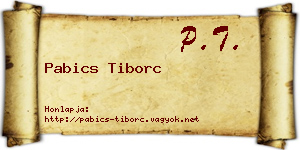 Pabics Tiborc névjegykártya